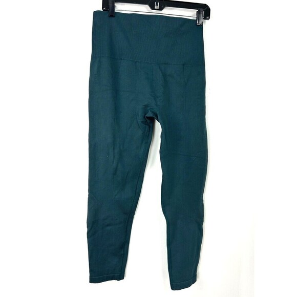 Spanx Look At Me Now Womens Size 3X Leggings Dark Green Ribbed Ankle Pants R2 - Picture 4 of 11